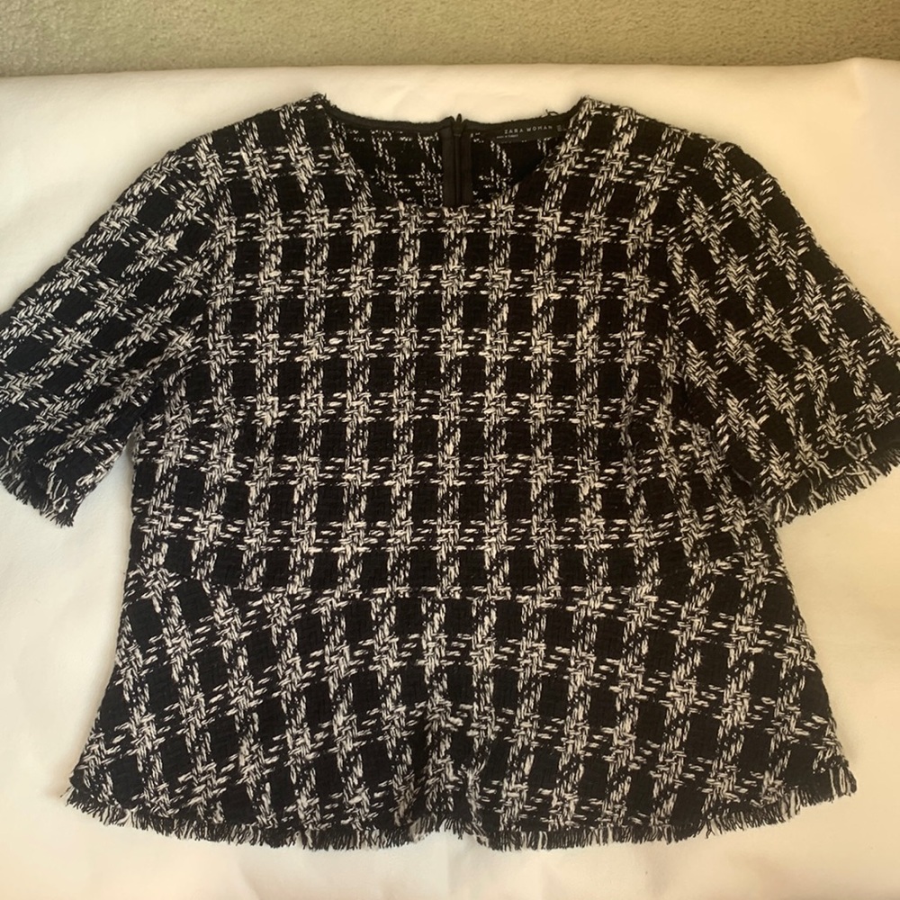 Zara Tweed Top Size Large Women’s